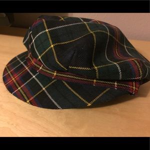 Burberry blue/green newsboy cap.